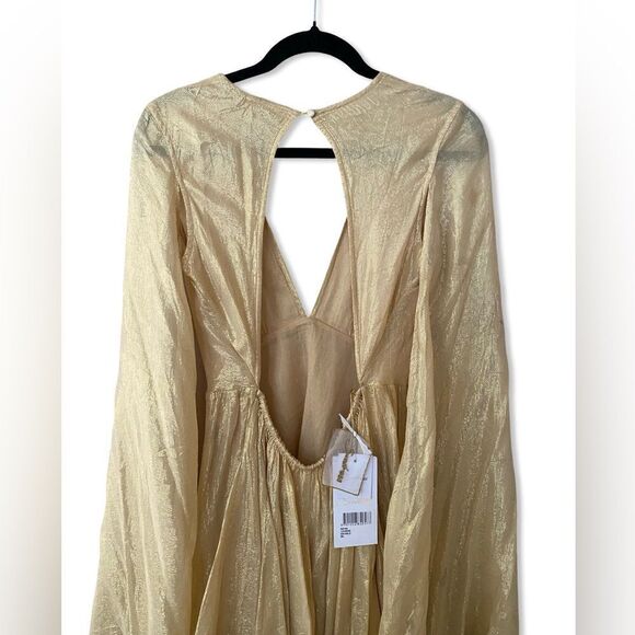 NWT Sundress Revolve Lourdes Dress Ios Bright Gold angel sleeve fairy mini M/L - Picture 10 of 16